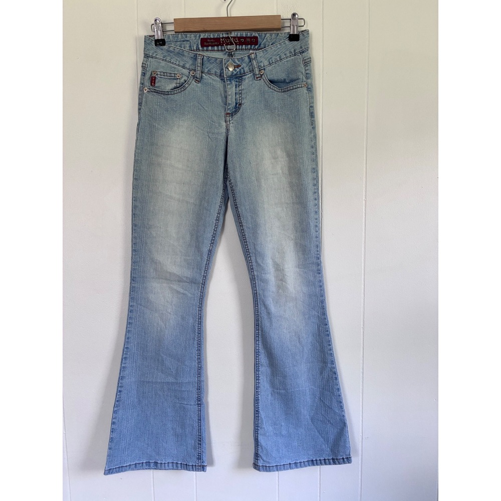 Mudd Womens Low Rise Flare Jeans Light Wash Denim Size 3 Y2K 4EH165K